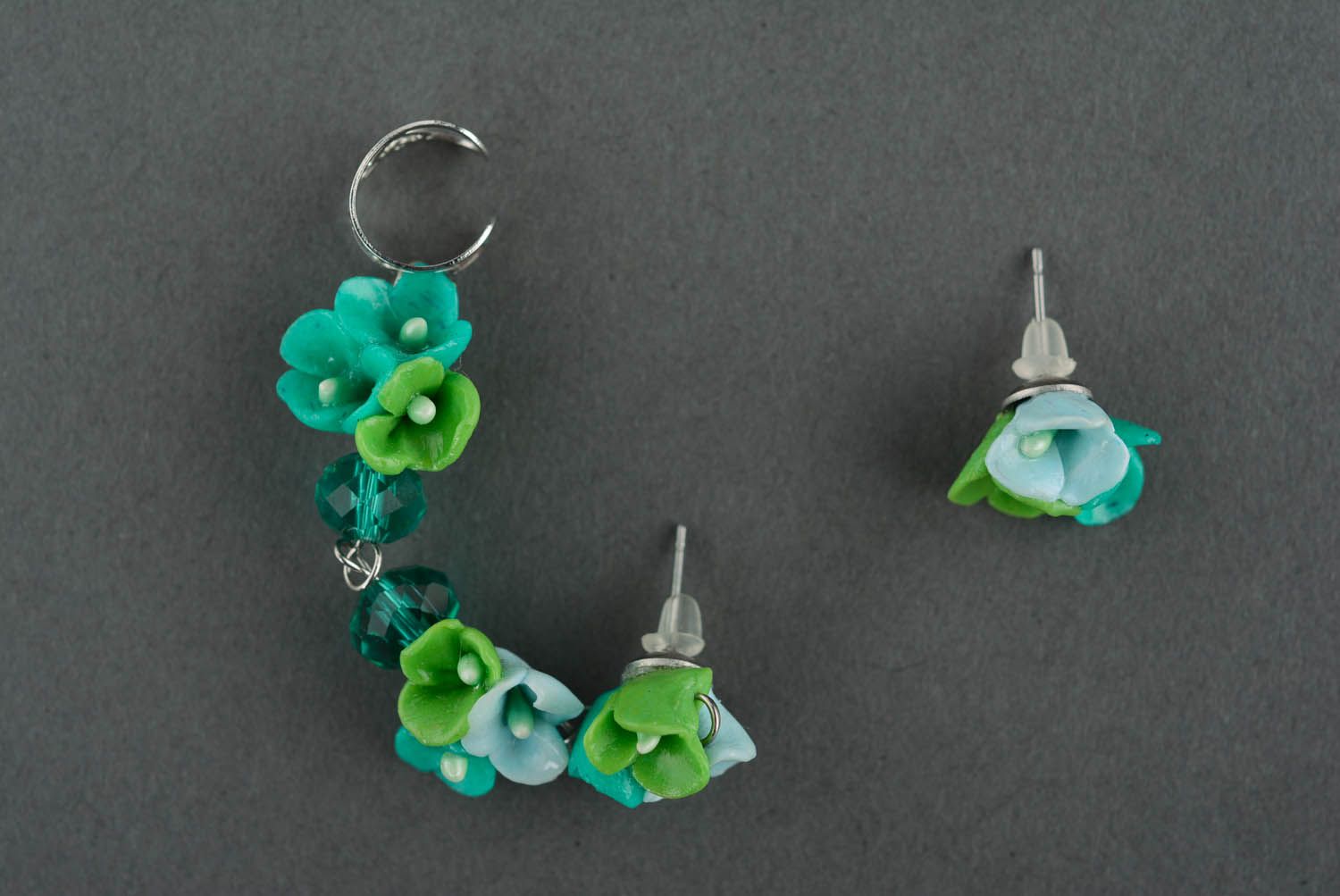 Cuff earrings Flower Garden photo 2