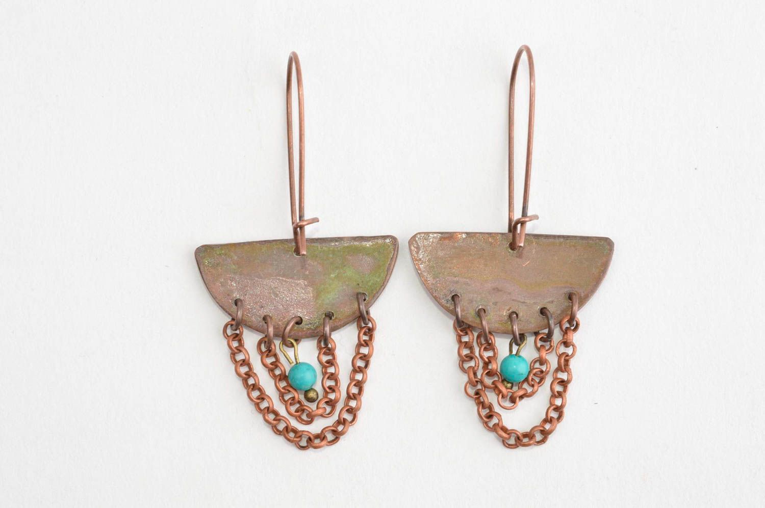 Pendientes de cobre hechos a mano accesorio para mujeres regalo original foto 2