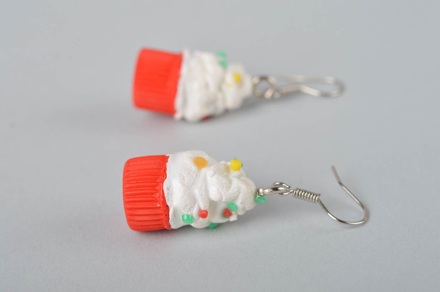 Stylish handmade plastic earrings molded funny earrings polymer clay ideas photo 3