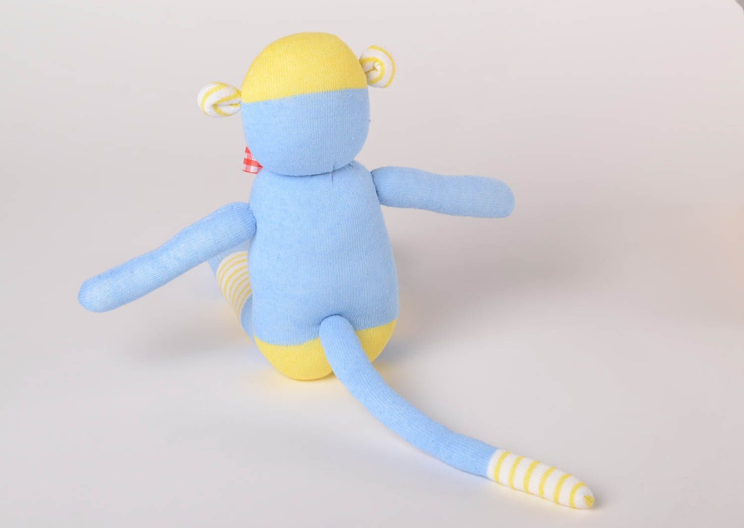 Детская игрушка handmade игрушка-животное мягкая игрушка голубая обезьянка фото 5