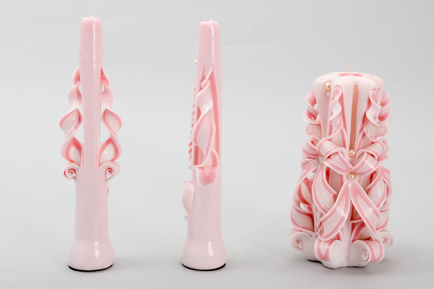 Velas de parafina rosadas hechas a mano elementos decorativos regalo original foto 4