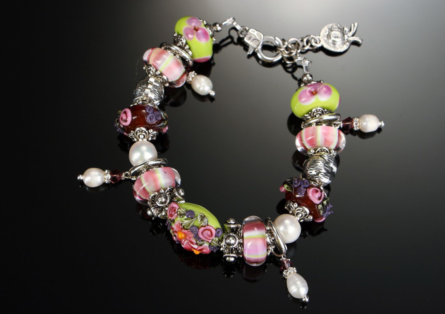Bracelet made from glass and pearls Garden of Eden photo 3