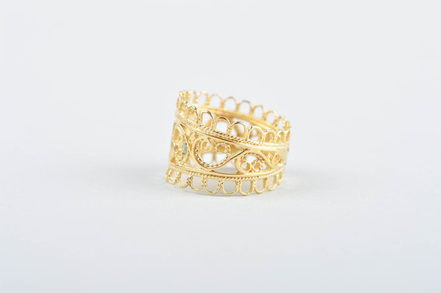 Unusual handmade metal ring brass ring metal craft jewelry designs for girls photo 3