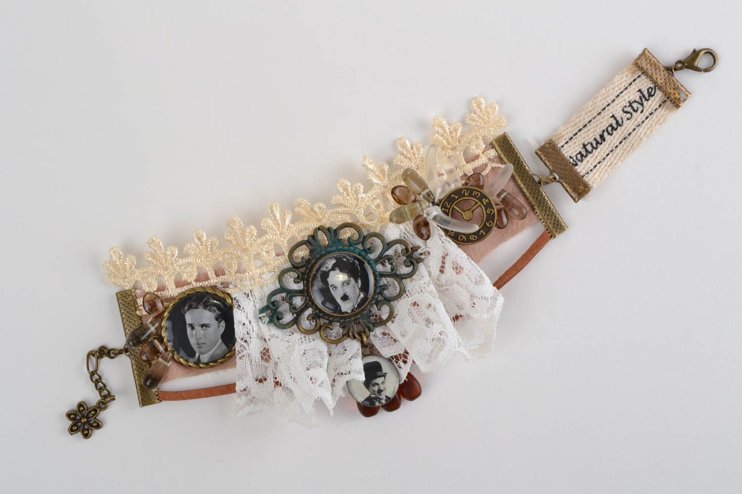 Pulsera de encaje y algodón artesanal accesorio para mujeres regalo original foto 8