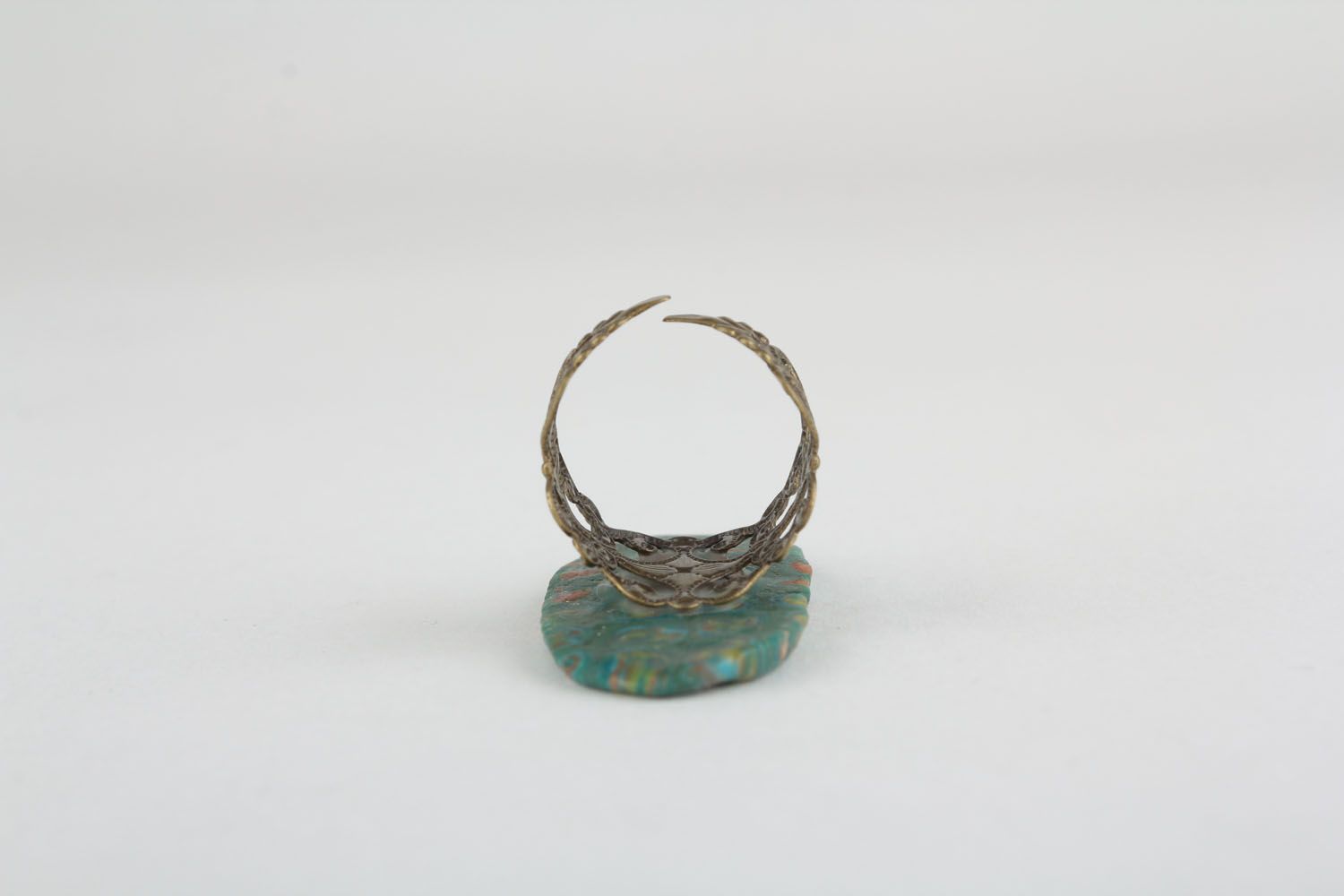 Винтажное кольцо из полимерной глины фото 2