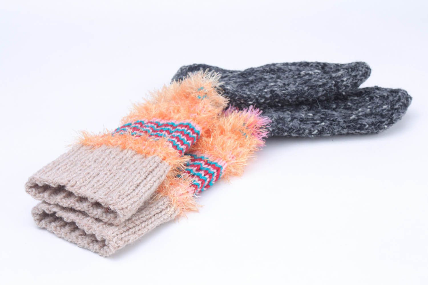 Meias quentes altas tricotadas de lã à mão roupas de mulher artesanais foto 2