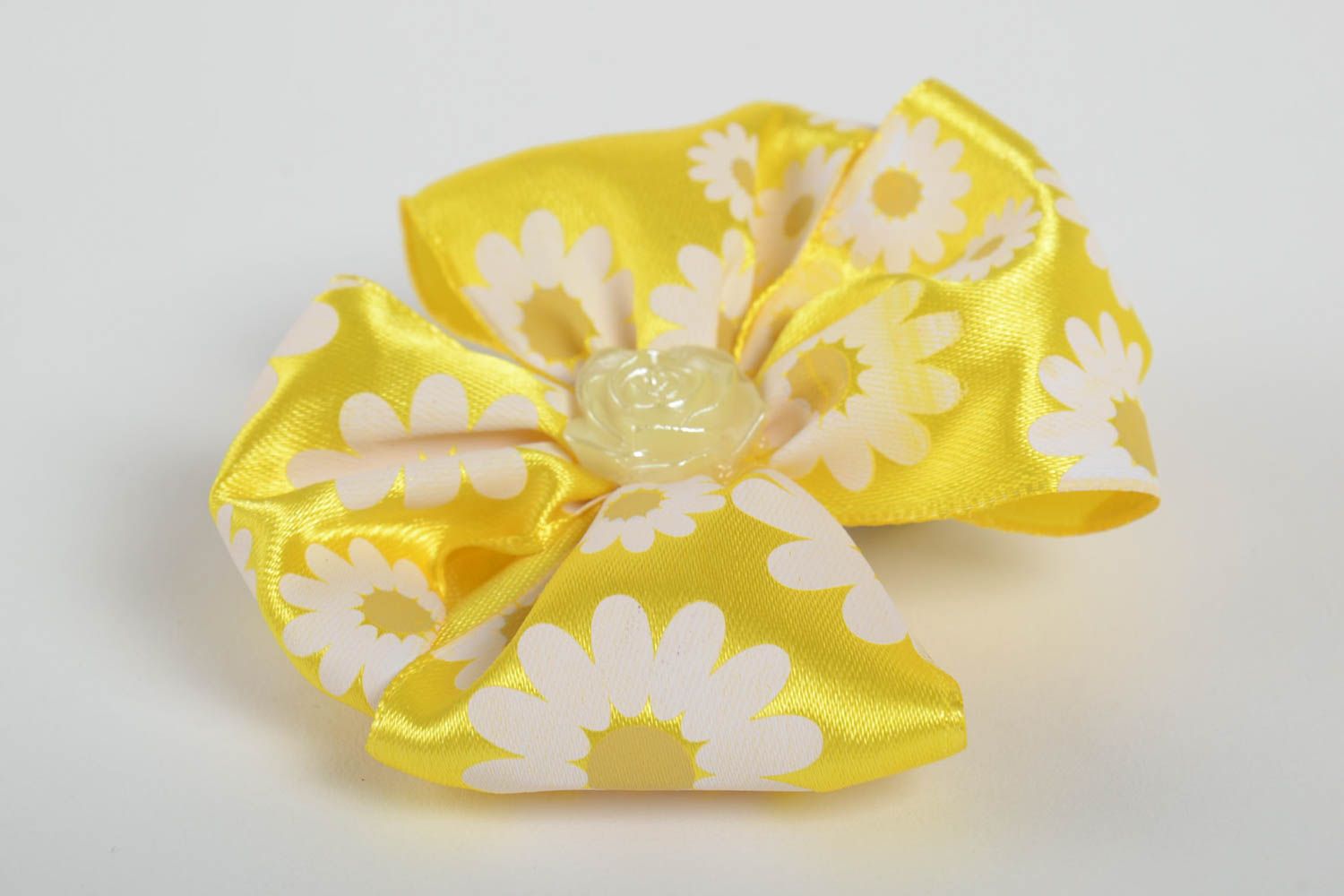 Handmade Blumen Haarspange Geschenk für Frauen Haarspange mit Blume modisch gelb foto 2