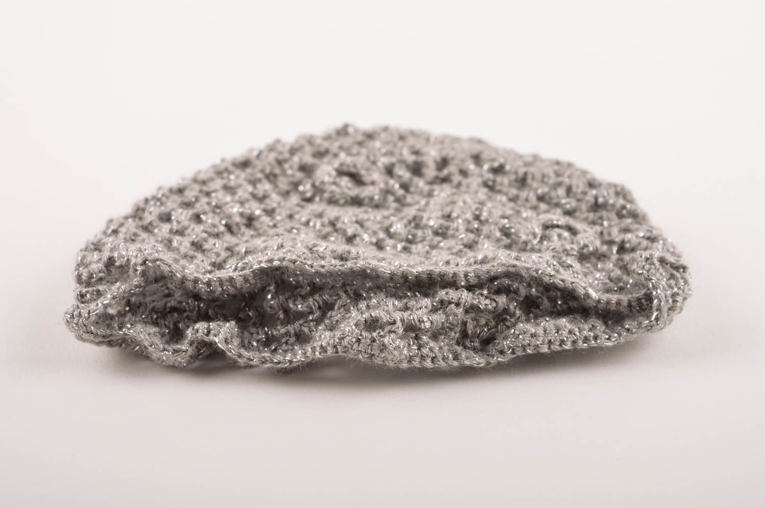 Gorro tejido hecho a mano gris ropa de invierno para niñas regalo original foto 5