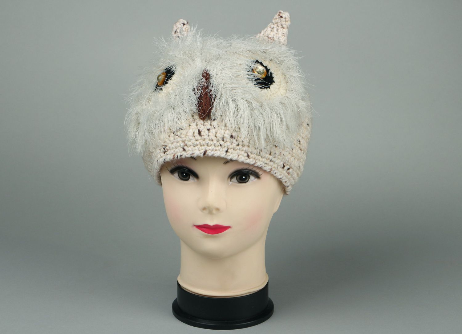 Knitted hat Owl photo 2