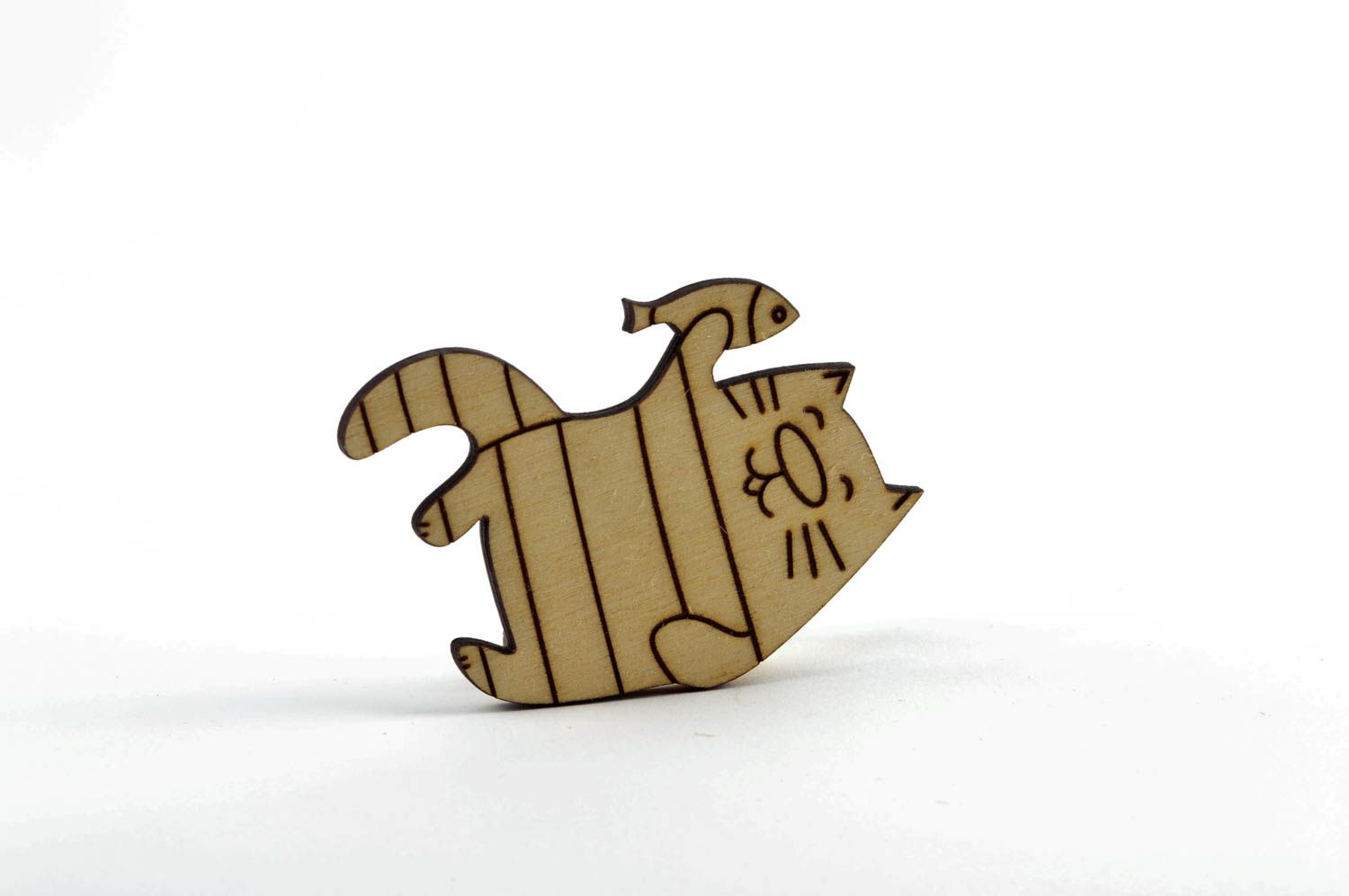 Miniatur Figur handmade Holzartikel zum Gestalten Figur Holz Deko Figur Katze foto 1