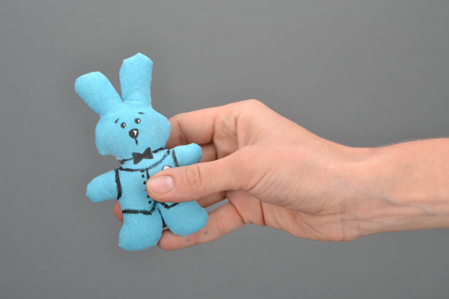 Small soft toy for sleeping Blue Bunny photo 2