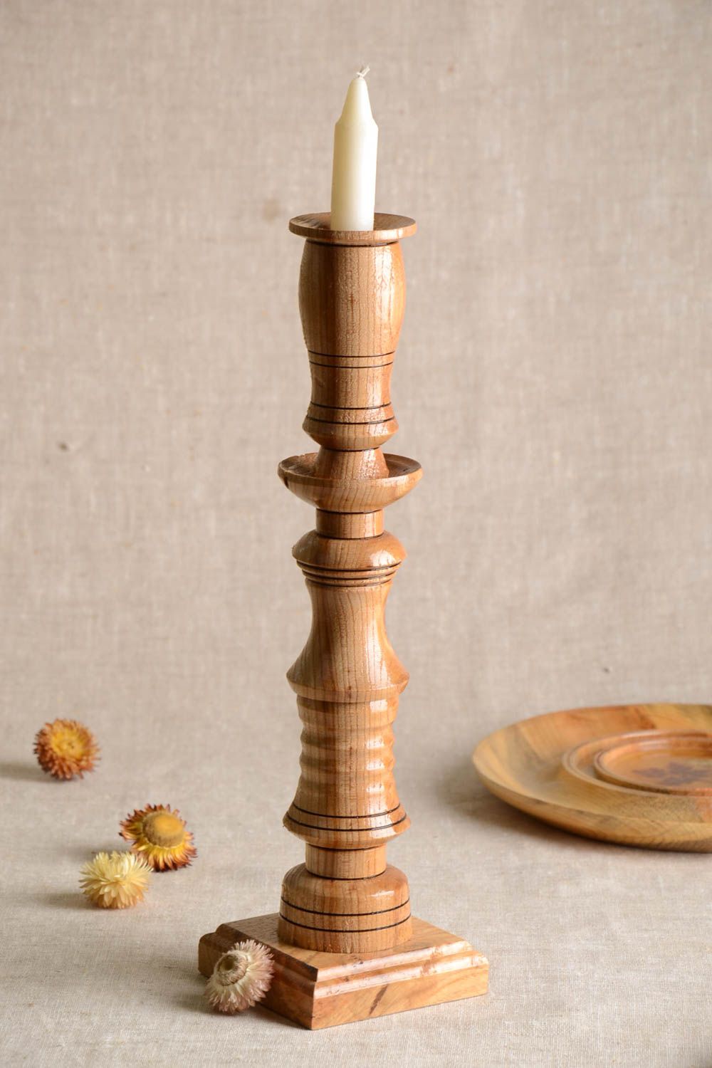 Handmade candlestick wooden candlestick designer candlestick interior decor photo 1