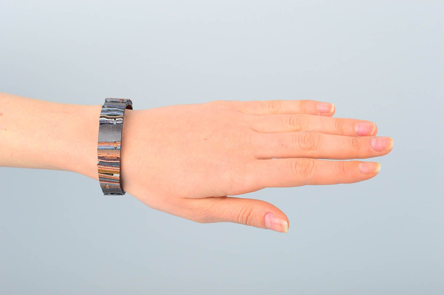 Bracelet en cuir Bijou fait main avec boutons-pression Cadeau pour femme photo 1