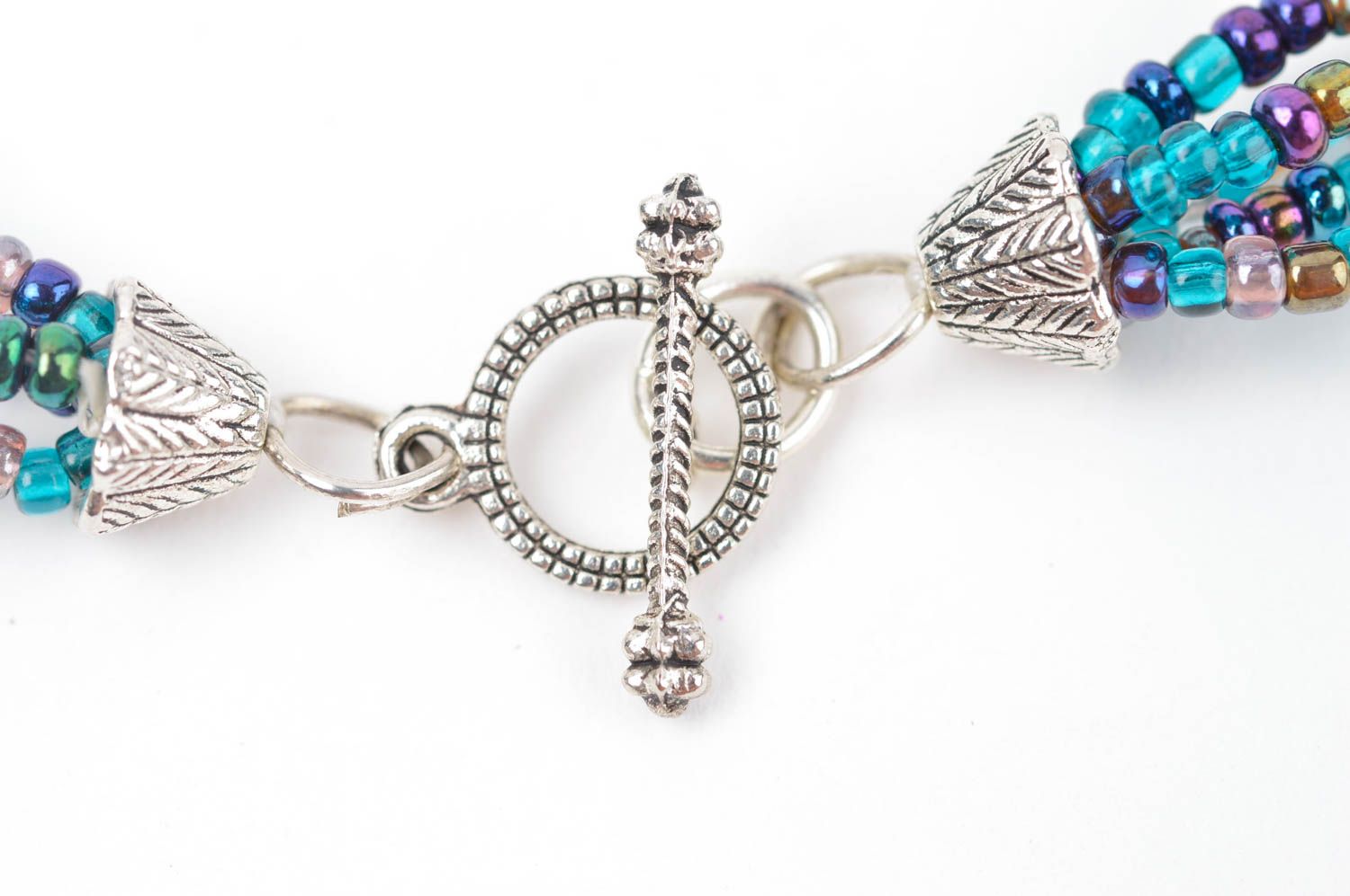Damen Halskette in Blau Halsschmuck für Damen Schmuck Collier Handarbeit schön foto 3