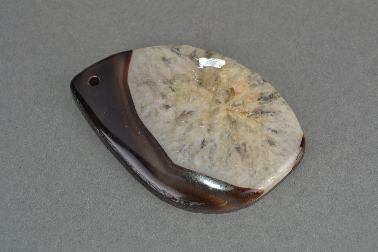 Agate pendant with painting Winter photo 4