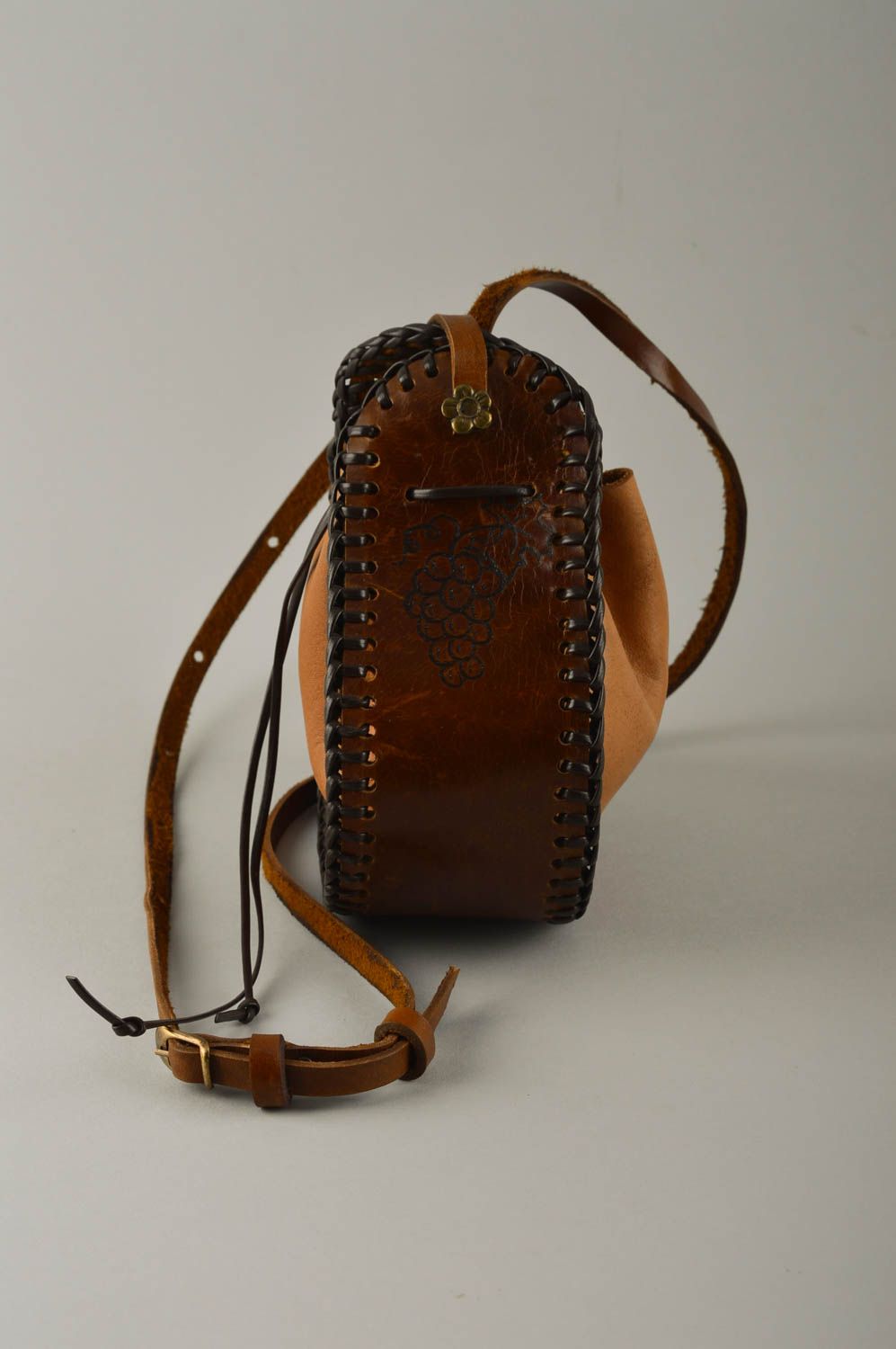 Bolso de cuero hecho a mano de cuero accesorio de moda regalo personalizado foto 5