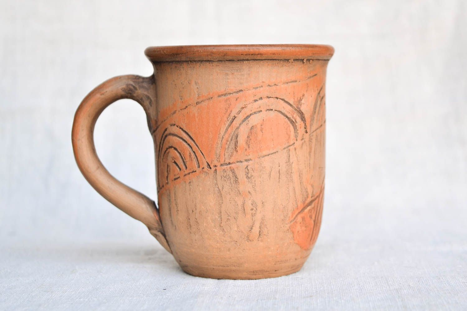 Чайная чашка ручной работы посуда для чай с росписью глиняная чашка 300 мл фото 3