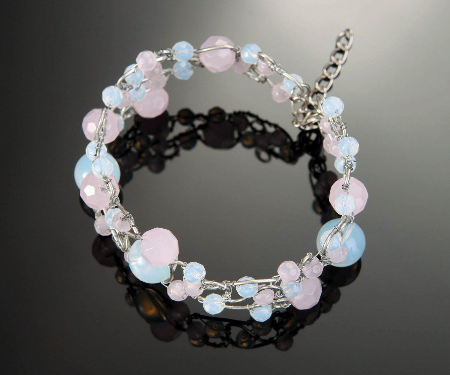 Bracelet fait main avec quartz et opale photo 3