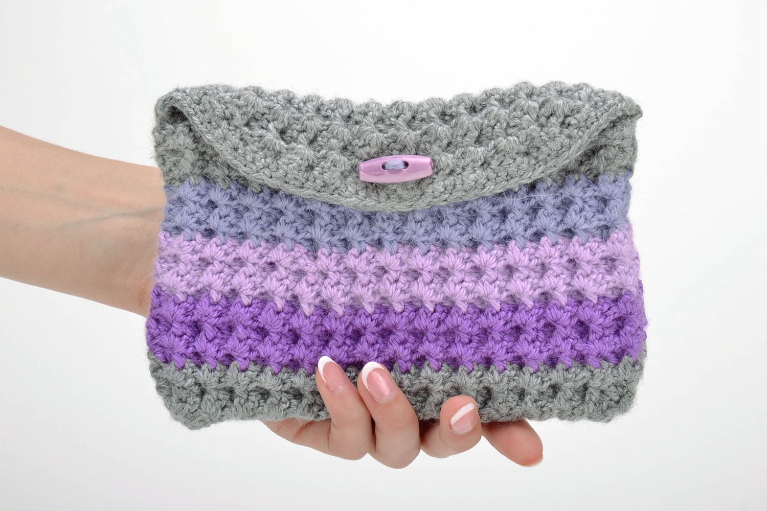 Trousse tricotée au crochet réalisée à la main photo 4
