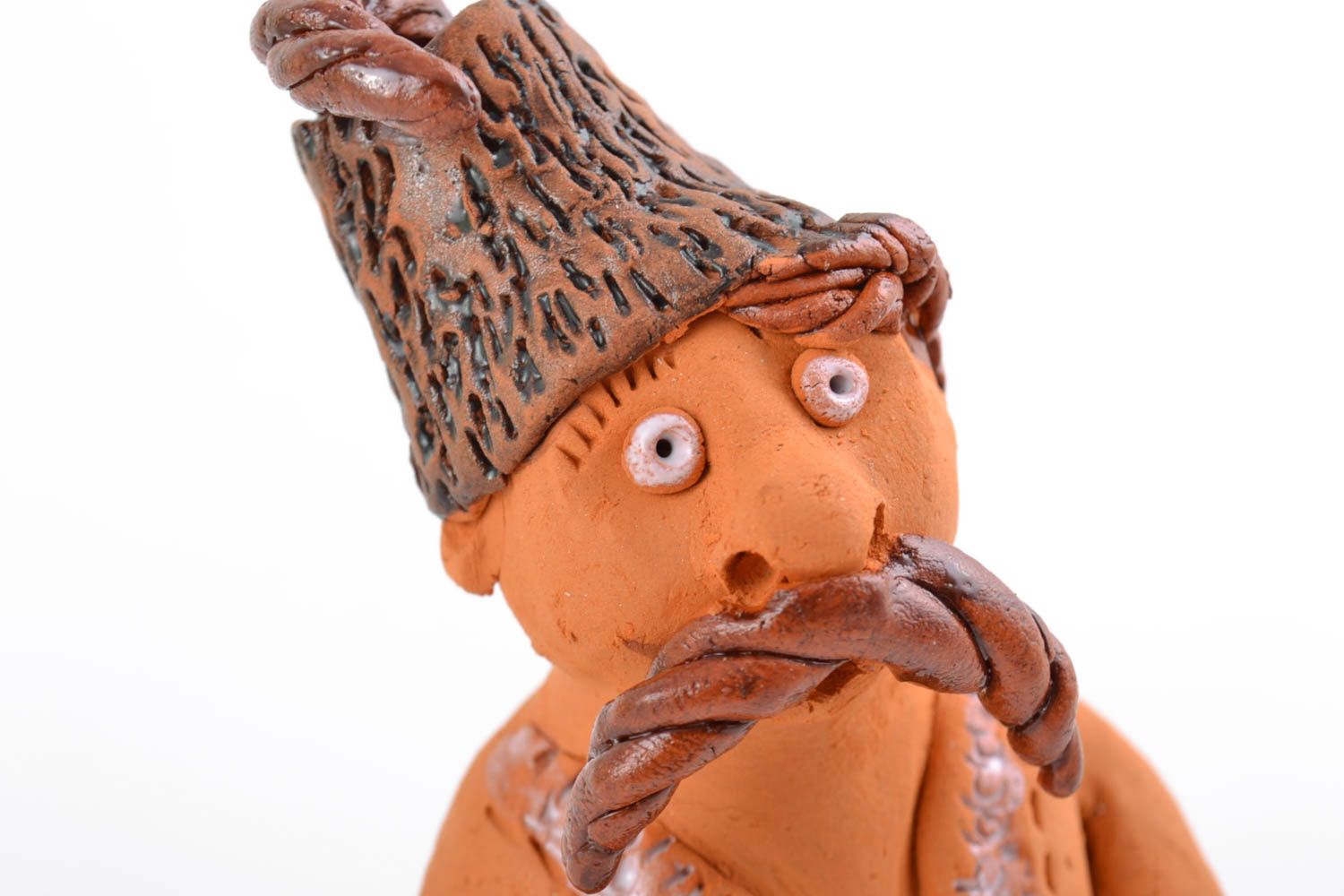 Figurine en céramique faite main en argile rouge cosaque décoration originale photo 4
