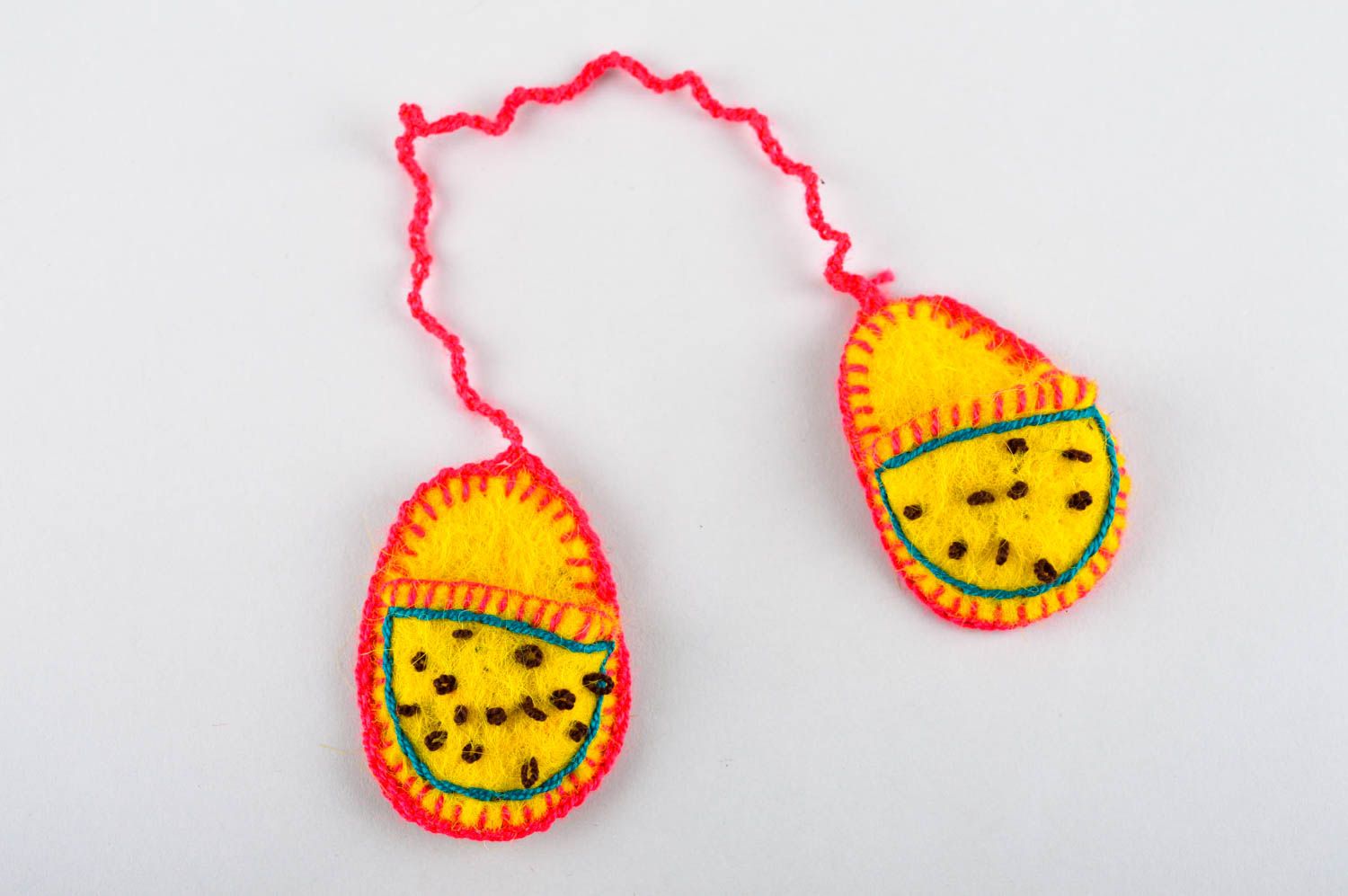 Handmade yellow accessories unusual designer trinket for car beautiful souvenir photo 7