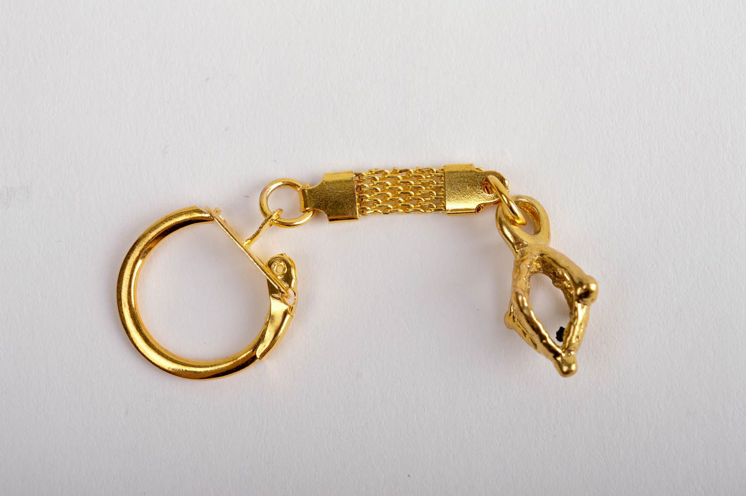 Llavero metálico de color oro artesanal regalo para amigos accesorio para llaves foto 2