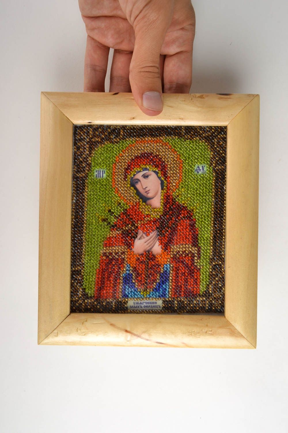 Icono ortodoxo hecho a mano cuadro religioso Nuestra Señora regalo para amigo  foto 5