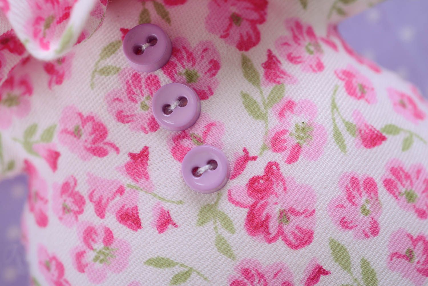 Jouet mou en tissu de coton rose fait main design original pour enfant photo 3