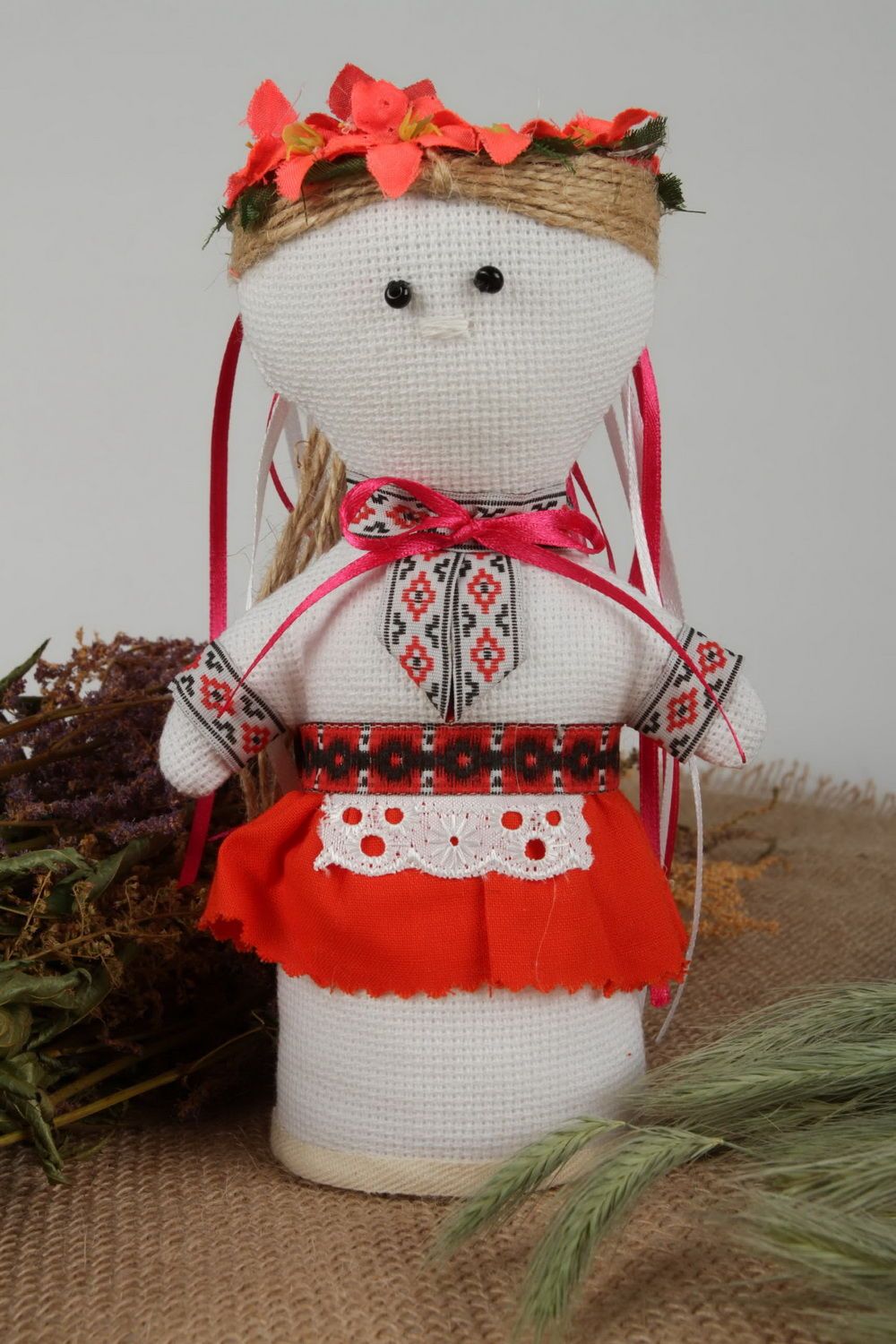 Soft doll made of flax Little Ukrainian photo 1