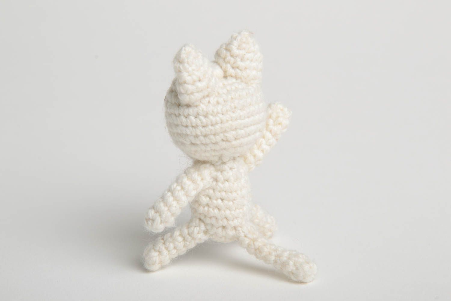 Handmade crocheted cat toy designer soft figurine unique present for children photo 3
