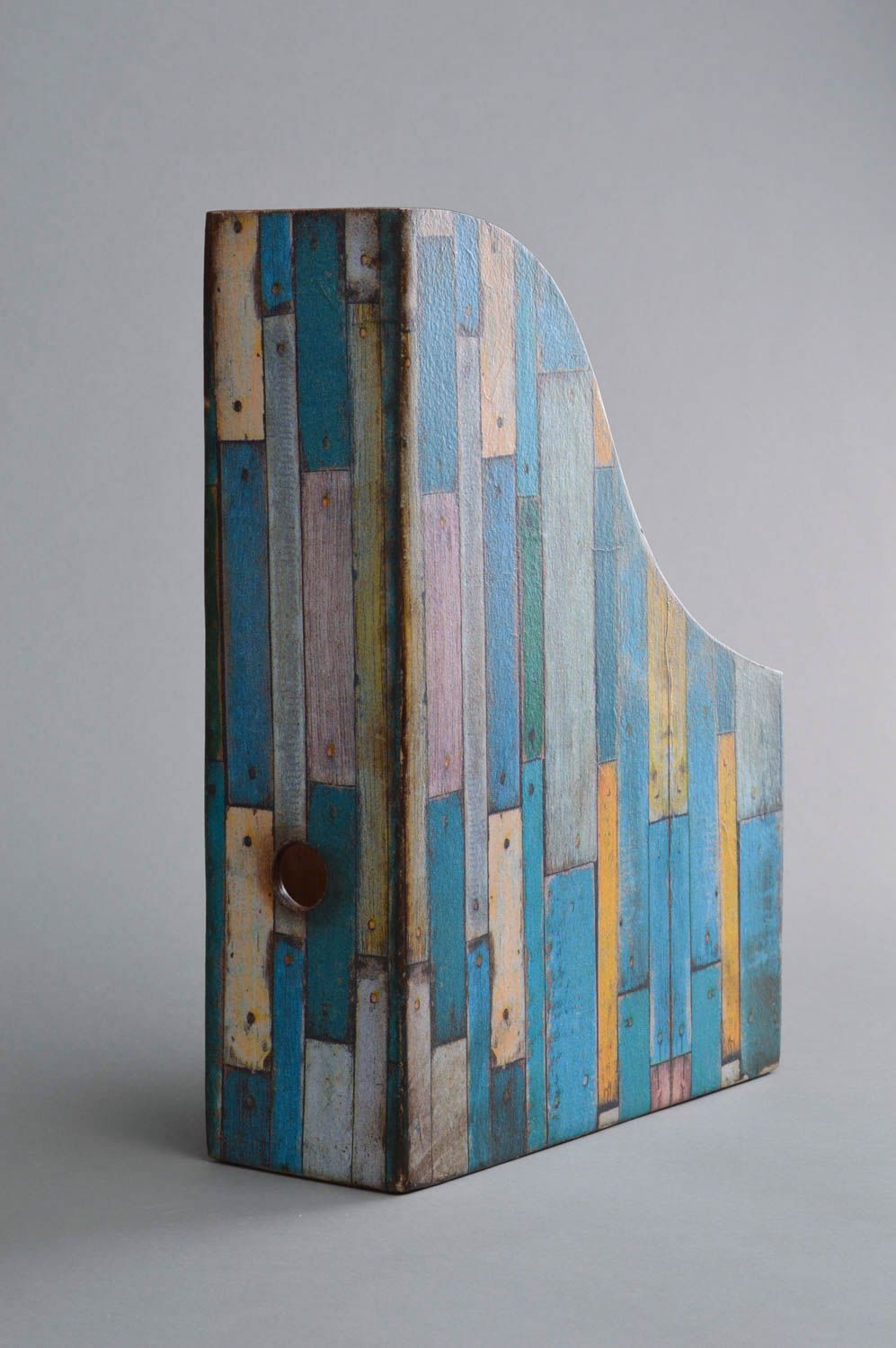 Handmade unusual bright beautiful plywood decoupage magazine rack  photo 1
