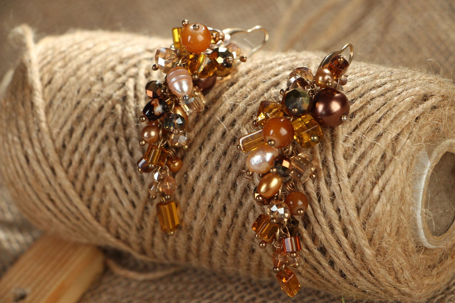 Homemade earrings with jasper photo 3