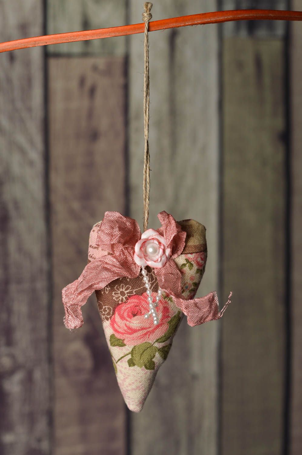 Coeur décoratif fait main Accessoire design petit coton fleur Déco maison photo 1