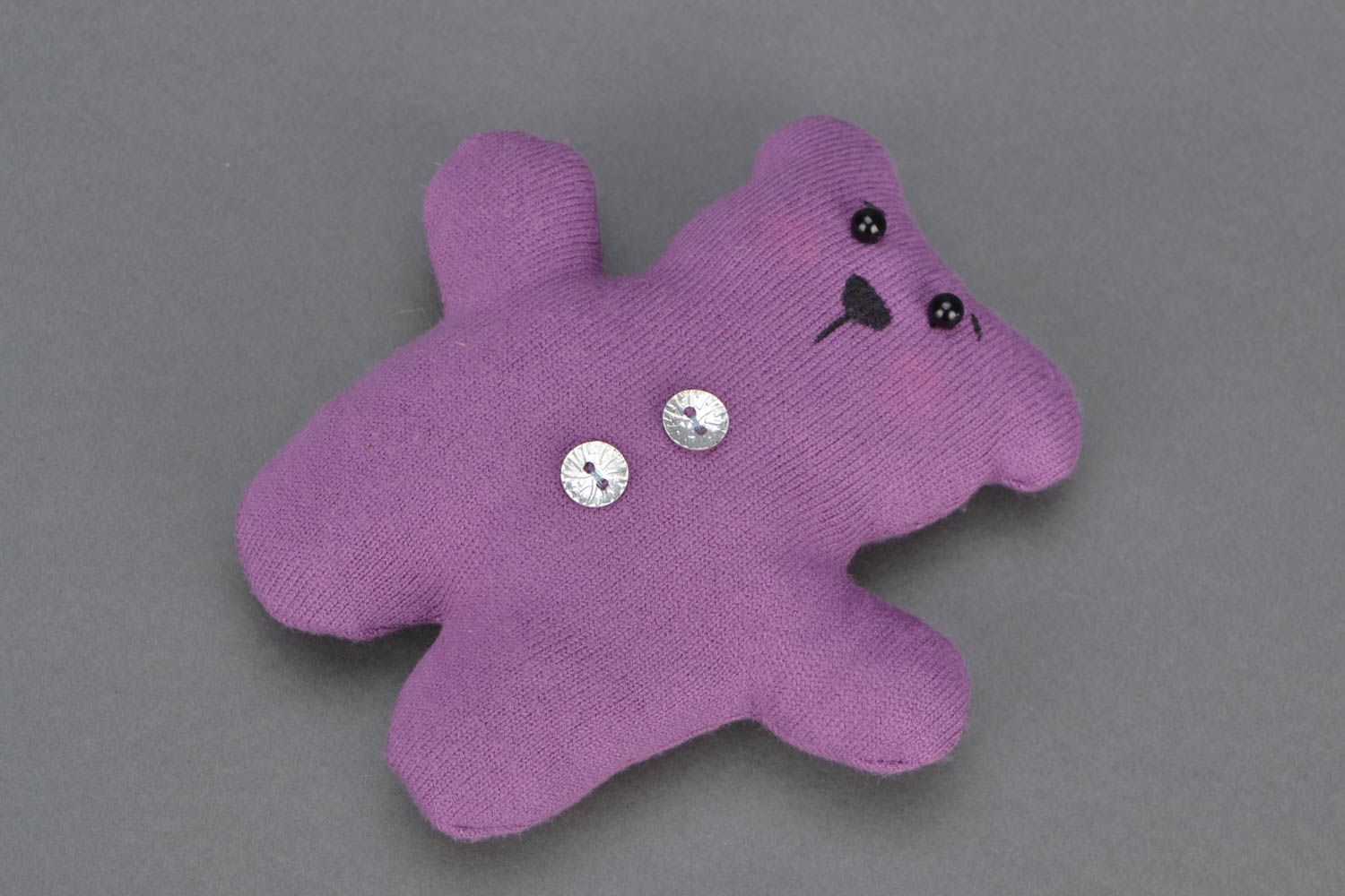 Handmade violet toy bear photo 2