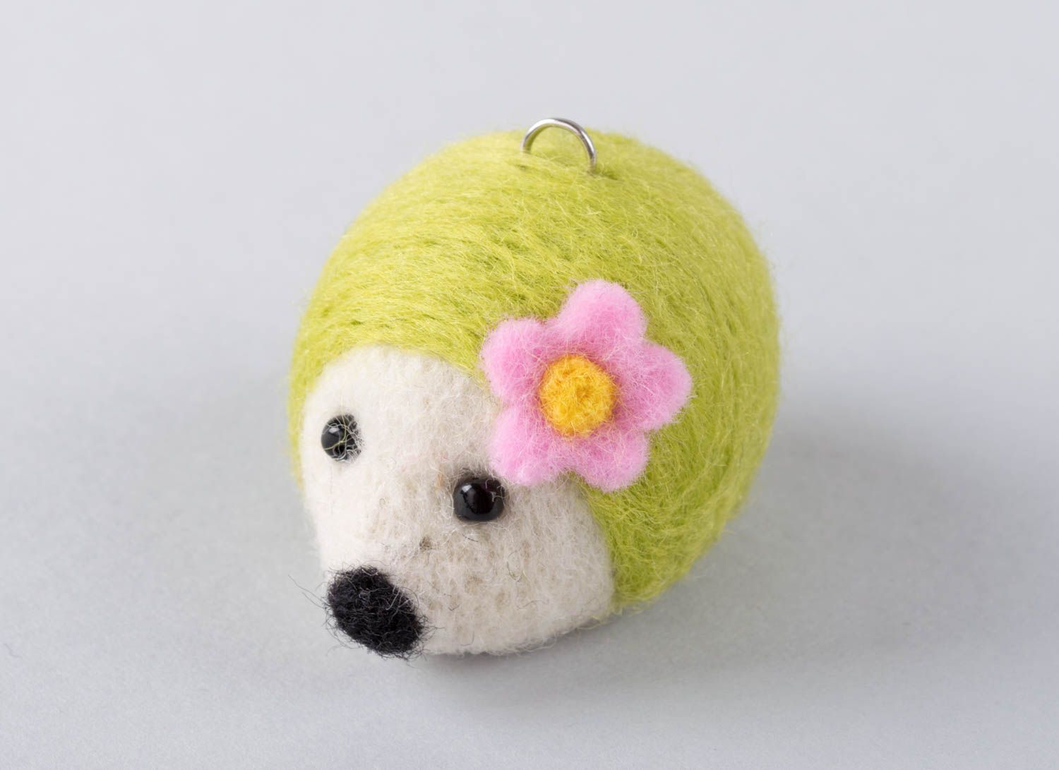 Little handmade hedgehog figurine made of wool designer toy present for children photo 2