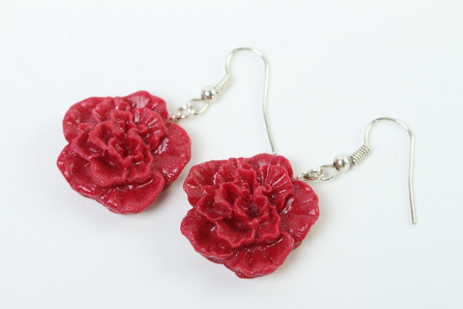 Handmade bright flower earrings polymer clay earrings designer jewelry photo 2