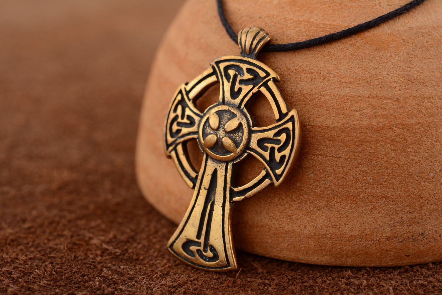 Бронзовая подвеска Кельтский крест  фото 1