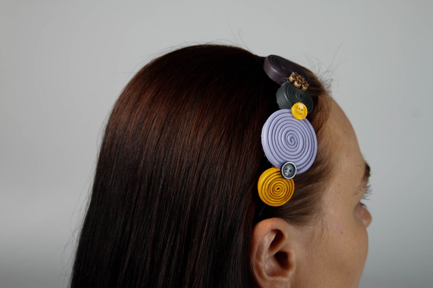 Handmade Haarreif Leder Accessoire für Frauen Haar Schmuck grell originell foto 2