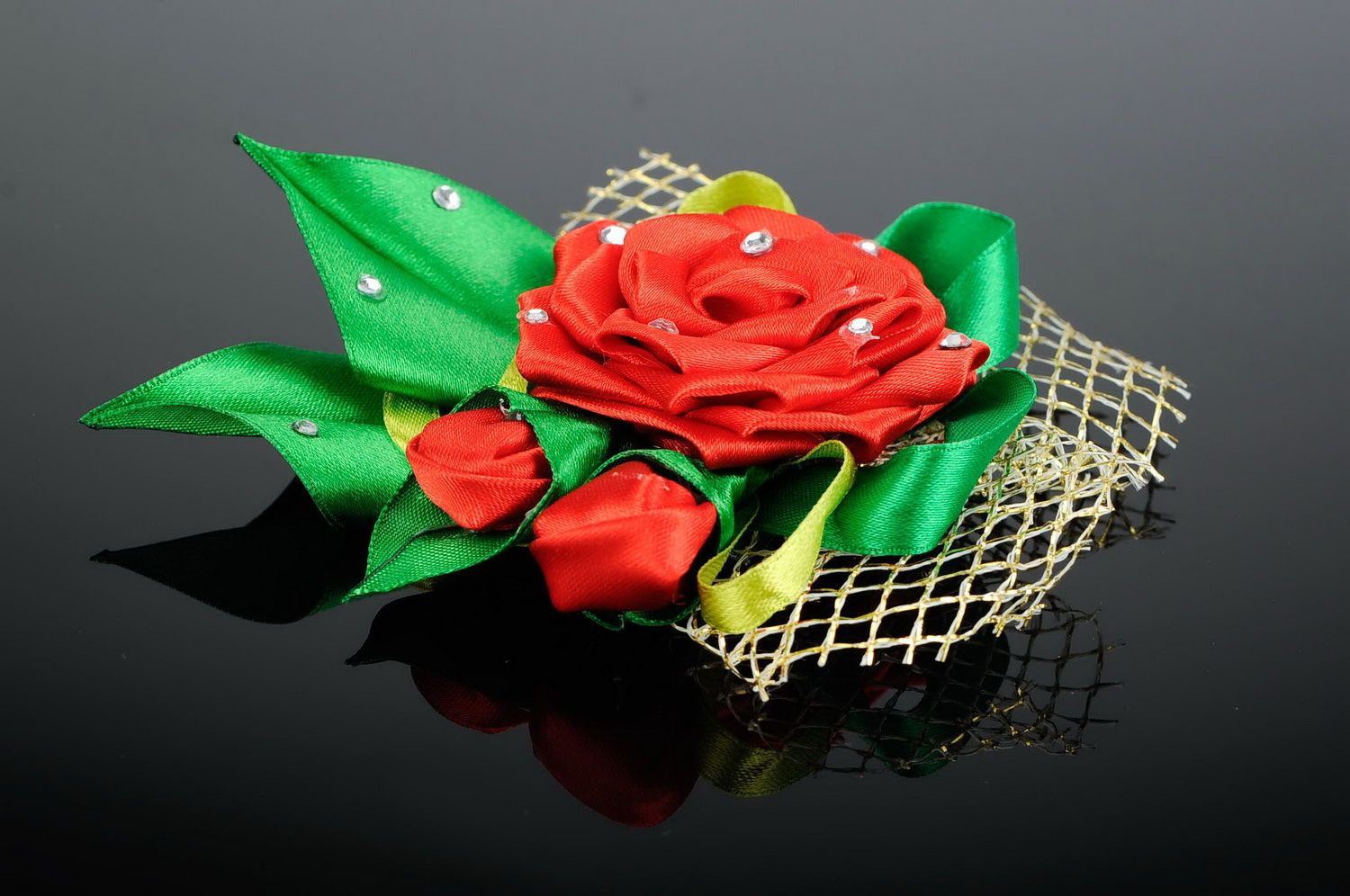 Rose artificielle en tissu photo 2