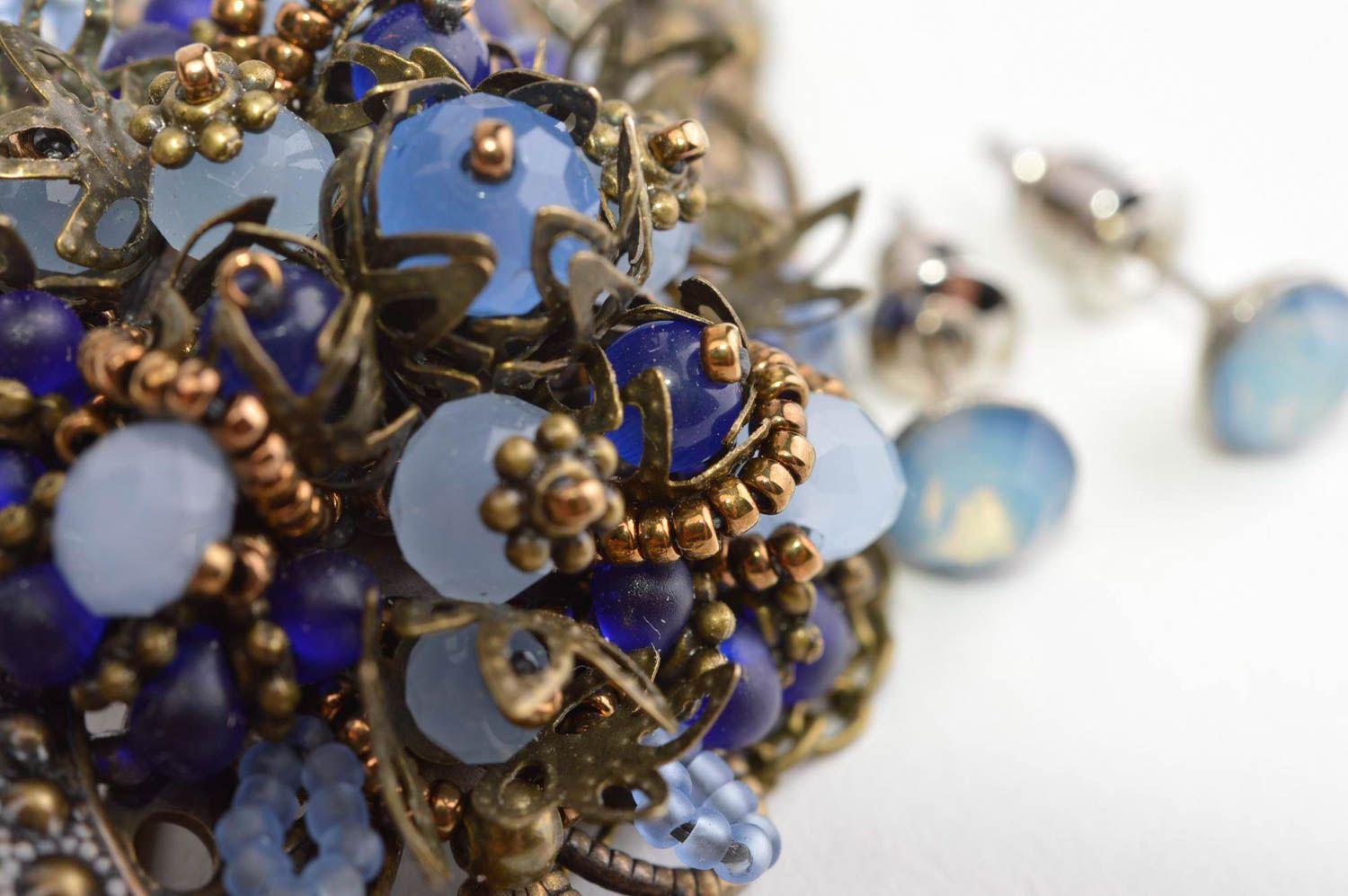 Vintage brooch handmade stud earrings fashion bijouterie designer jewelry photo 5