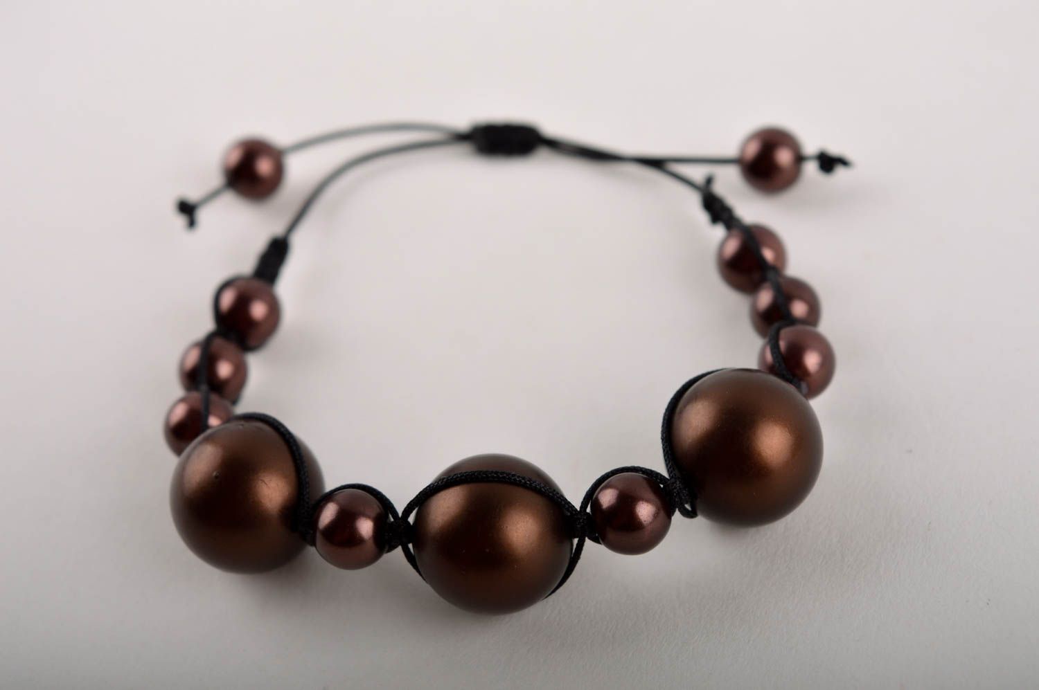 Bracelet tendance Bijou fait main perles plastiques couleur de café Cadeau femme photo 3