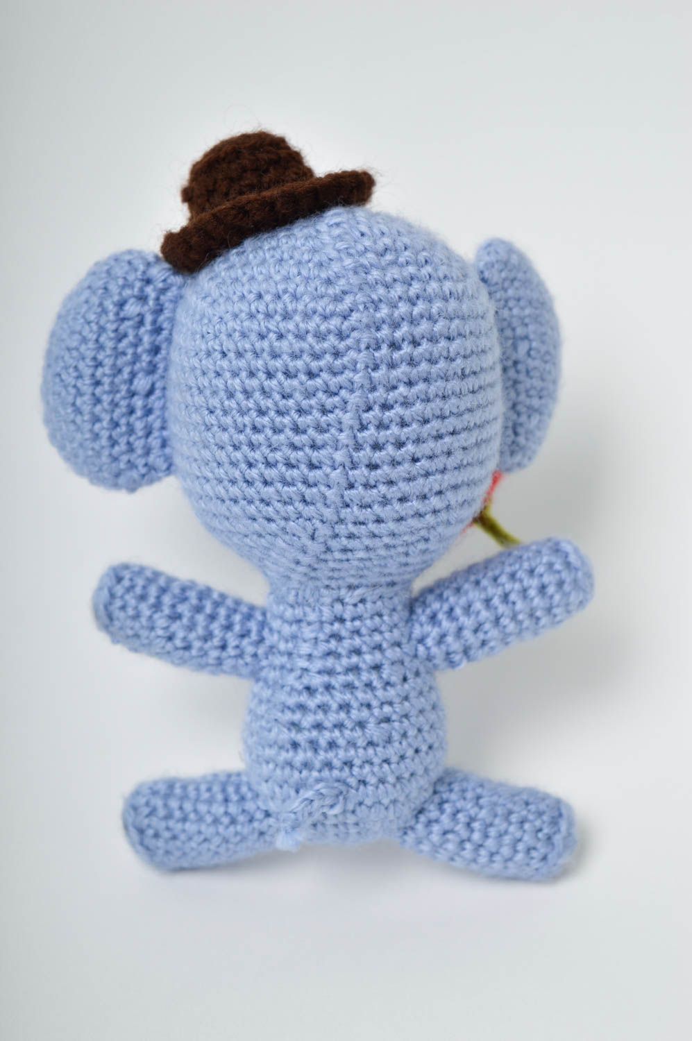 Handmade baby toy soft elephant toy beautiful blue soft toy crocheted toys photo 3