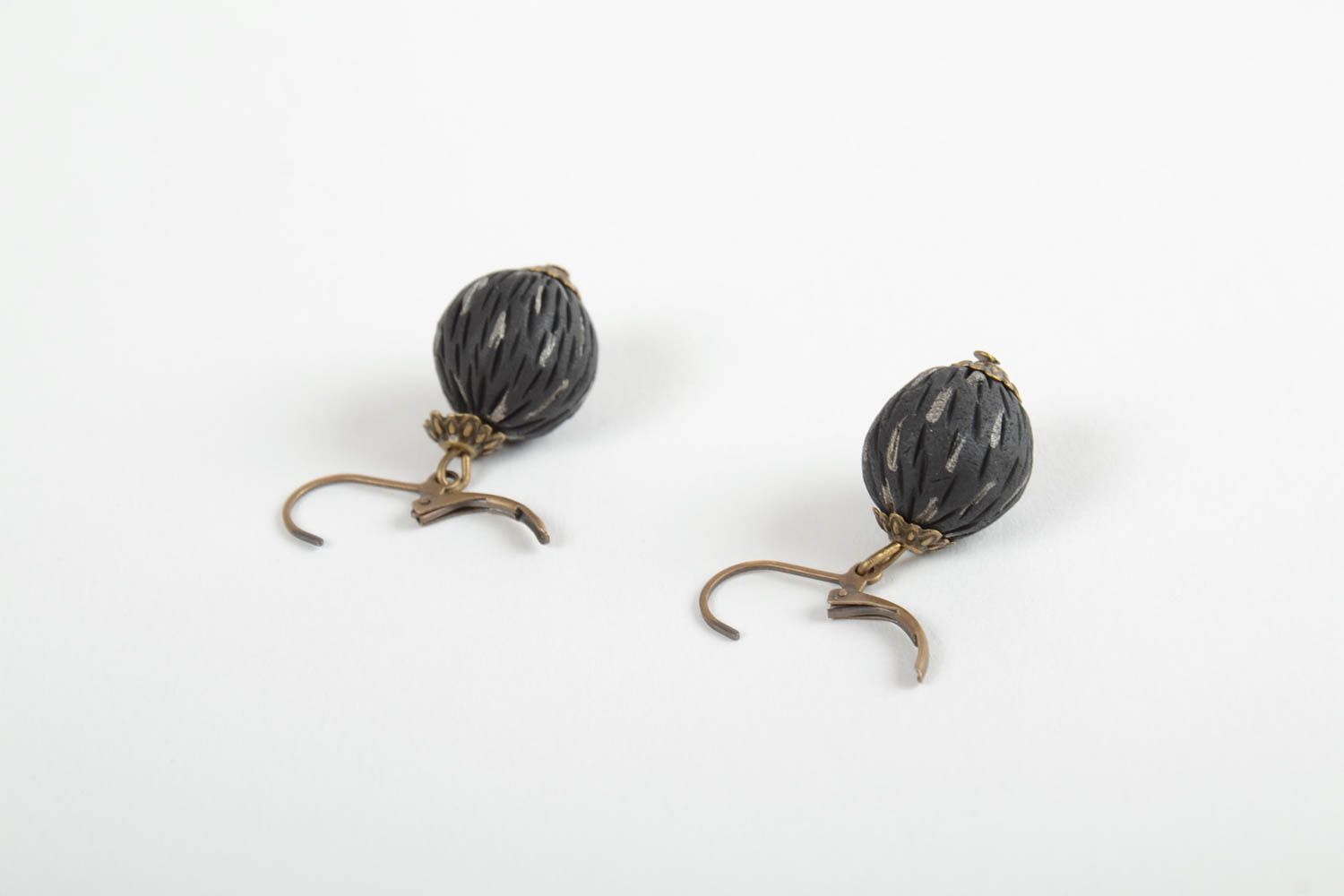 Handmade Ohrringe Schmuck aus Ton Ohrringe für Frauen originell stilvoll foto 3