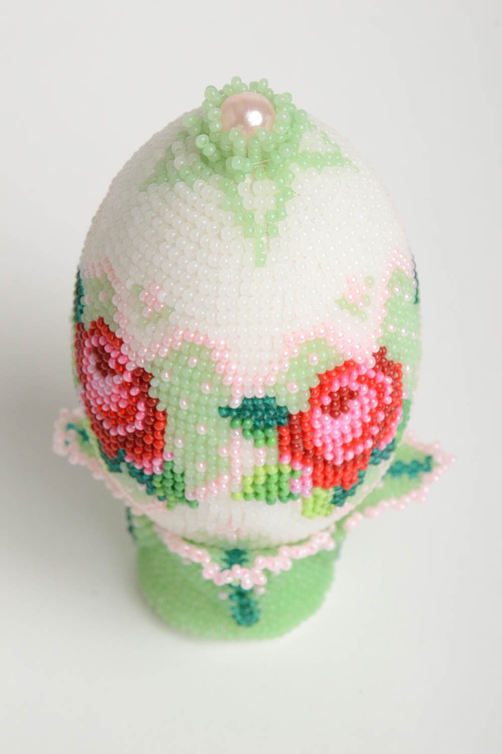 Декоративный элемент ручной работы яйцо из бисера предмет интерьера подарок  фото 5