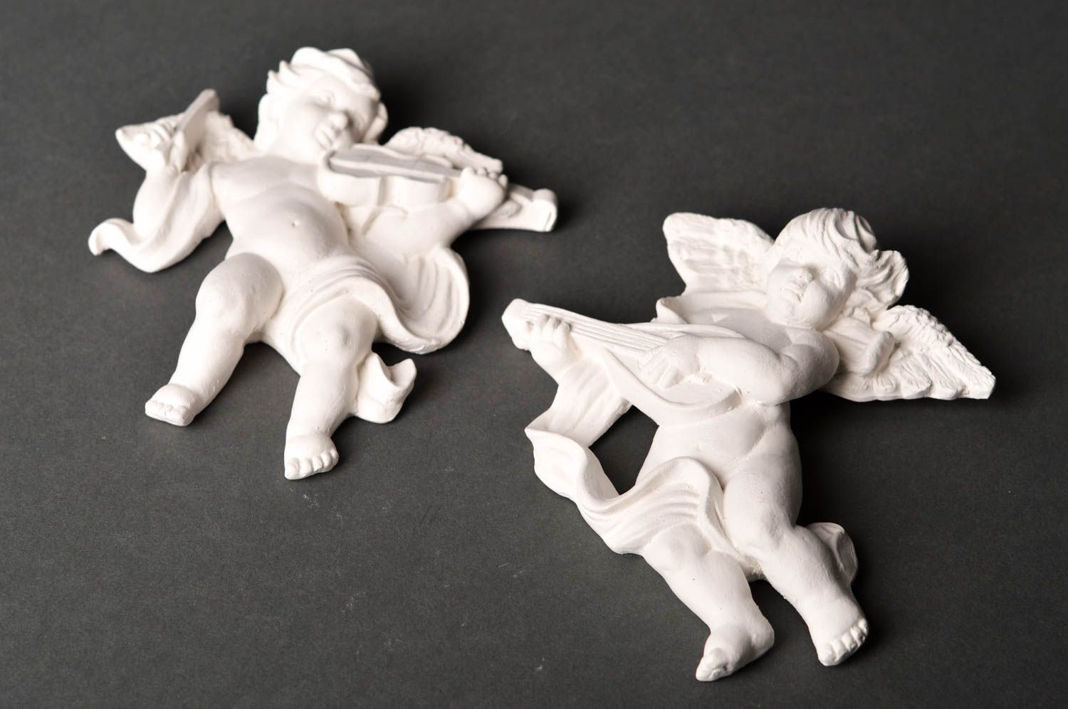 Figurines anges faites main Figurines en plâtre 2 pièces Loisirs créatifs photo 4