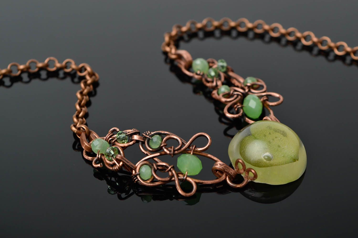 Unusual handmade beaded necklace metal necklace design beautiful jewellery photo 1