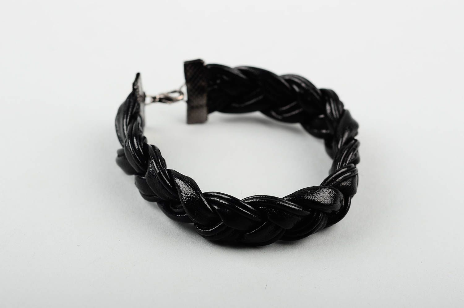 Handmade black female bracelet elegant unusual bracelet stylish jewelry photo 1