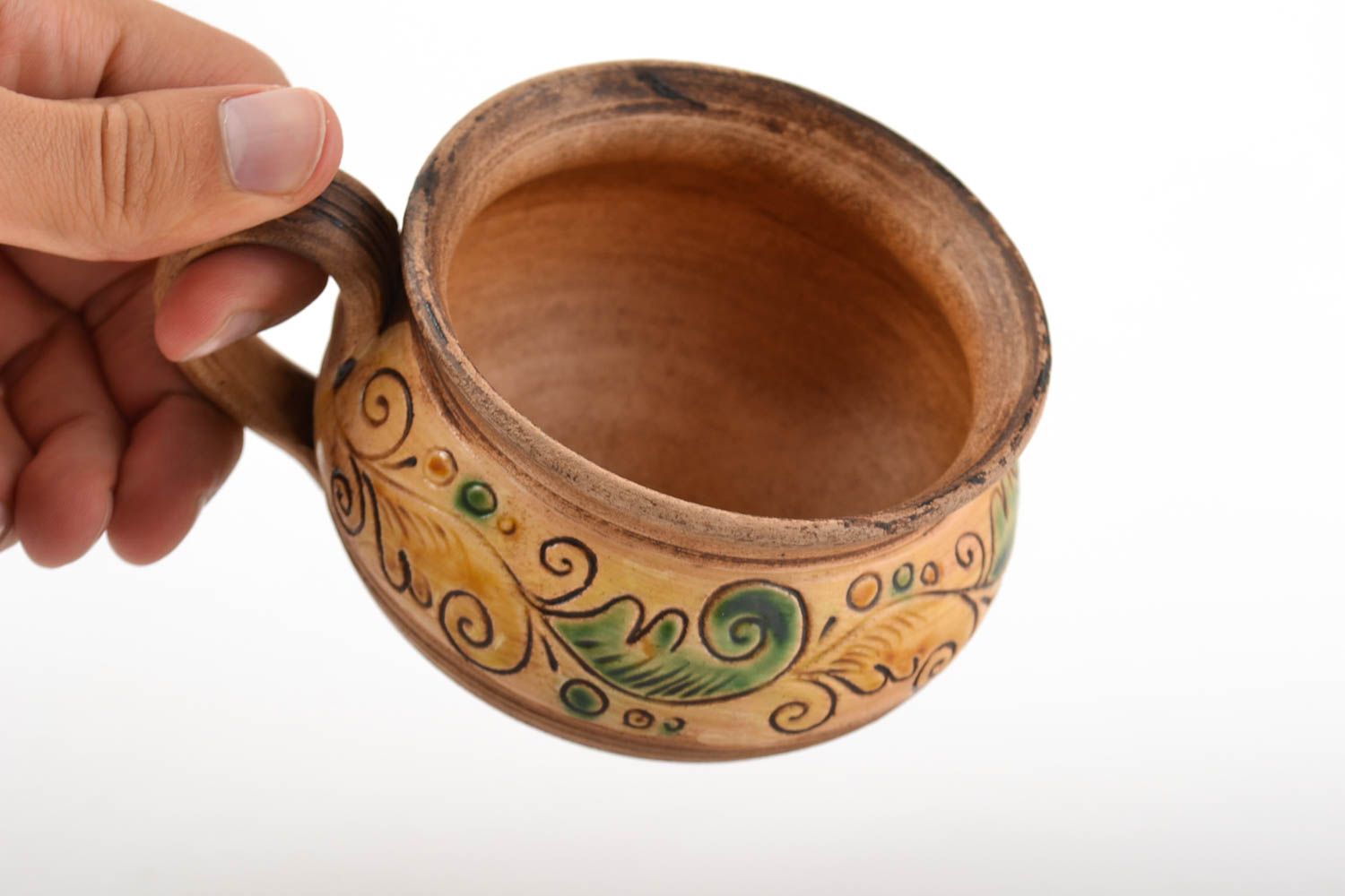 15 oz ceramic handmade large coffee cup in Italian style 0,47 lb photo 2