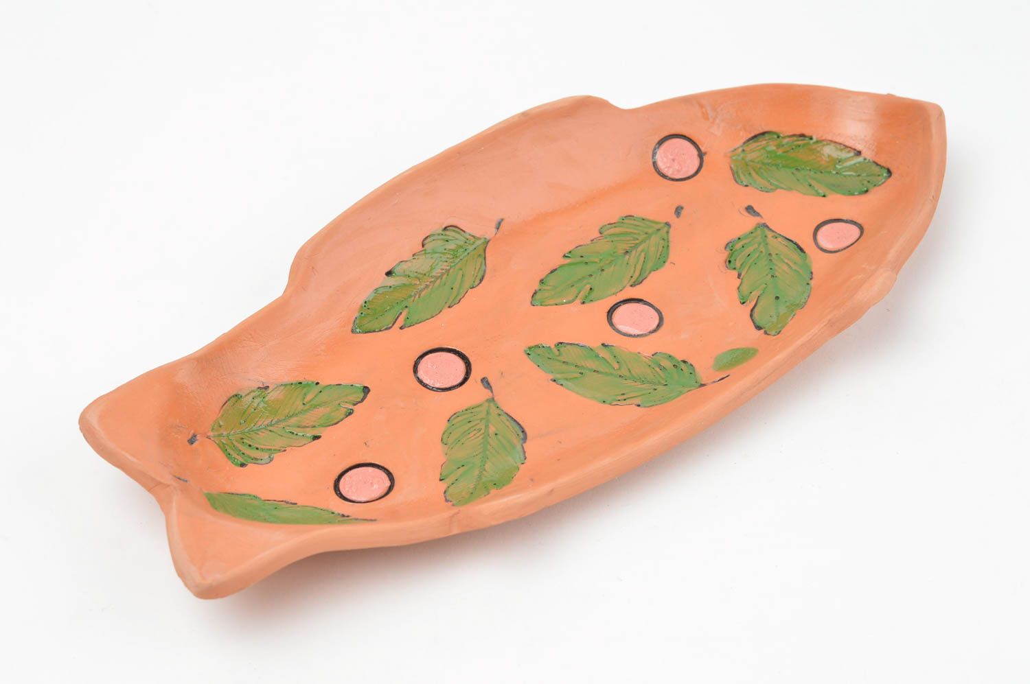 Plato de cerámica pez hecho a mano utensilio de cocina vajilla decorativa  foto 2