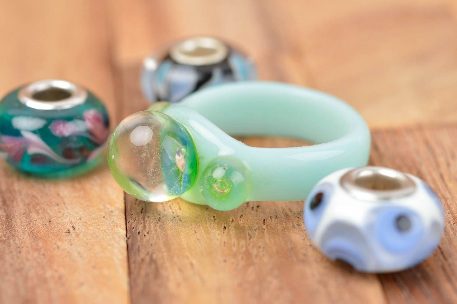 Glass lampwork ring fashion jewelry lampwork accessories present for girls photo 1